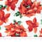 SINGER Christmas Holiday Poinsettia Print Cotton Fabric